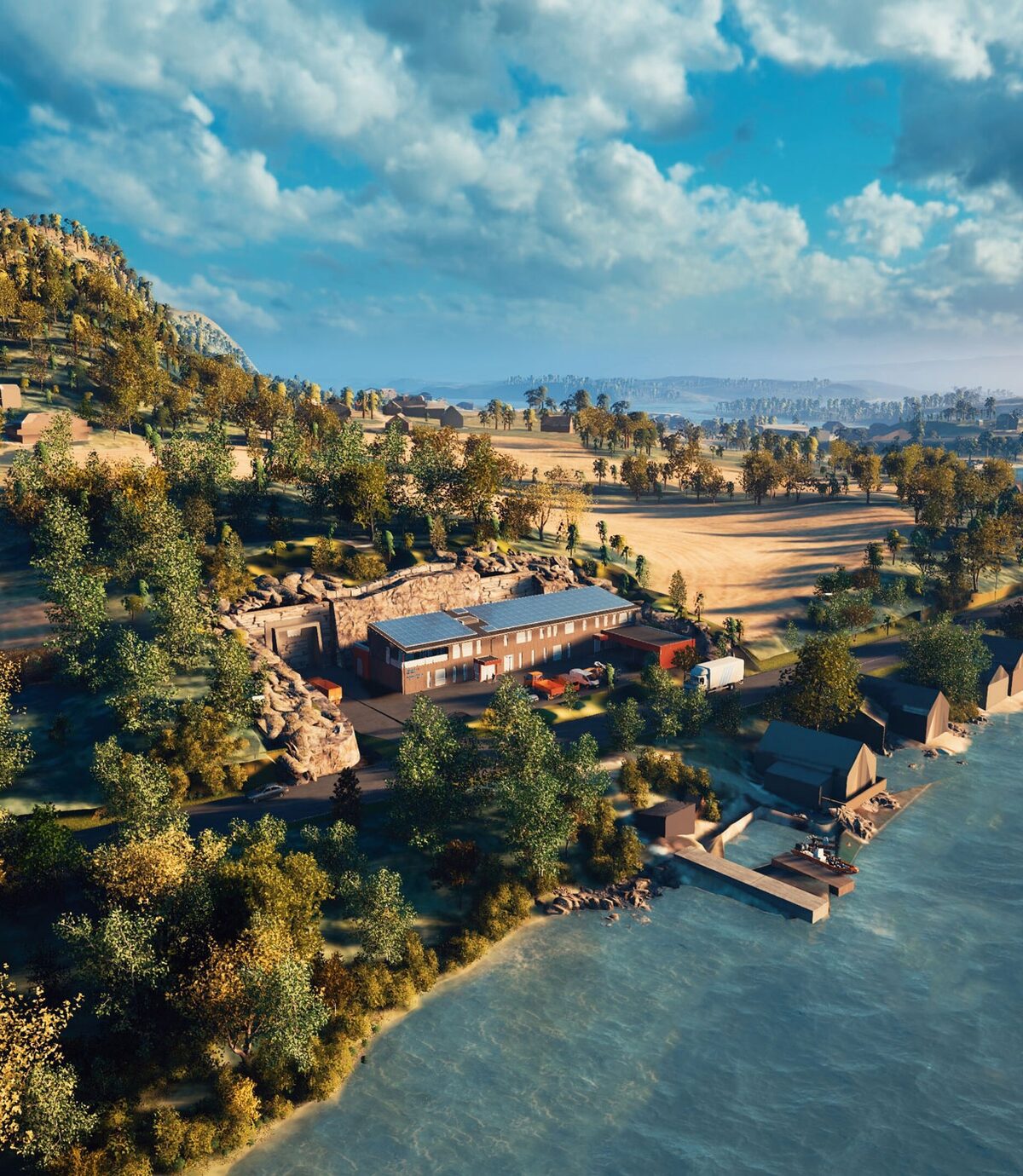 Slik vil Kongshaugen reinseanlegg ved Storfjorden i Sula kommune se ut når det står ferdig i 2028. Illustrasjon: Asplan Viak