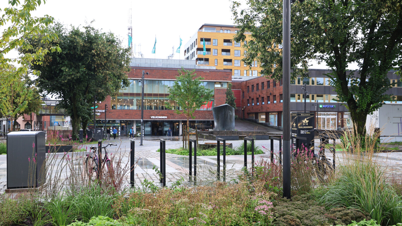 Plantefelt på Farmannstorvet i Tønsberg sentrum.