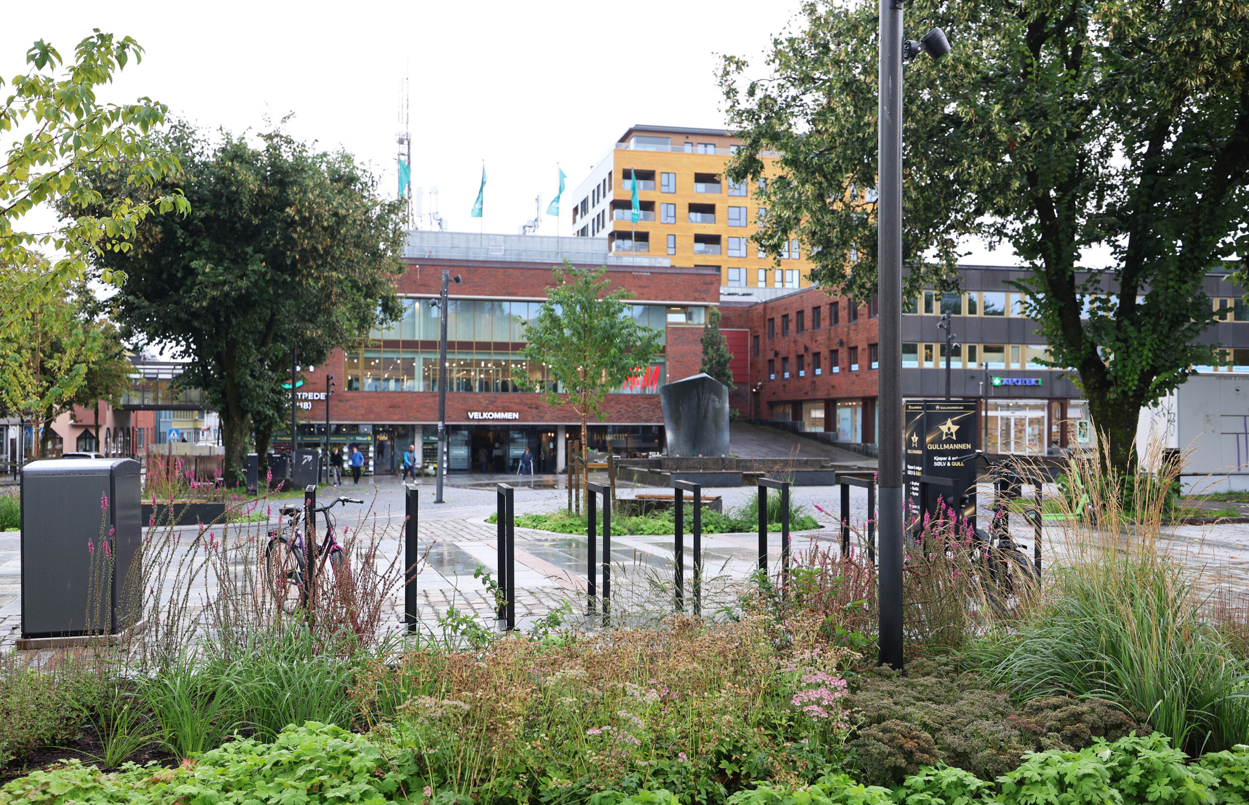 Plantefelt på Farmannstorvet i Tønsberg sentrum.