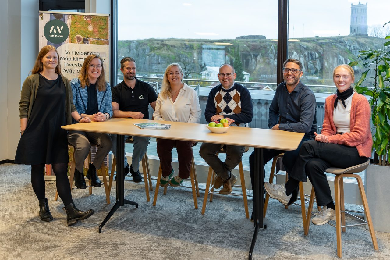 Ansatte på Asplan Viak sitt kontor i Tønsberg.