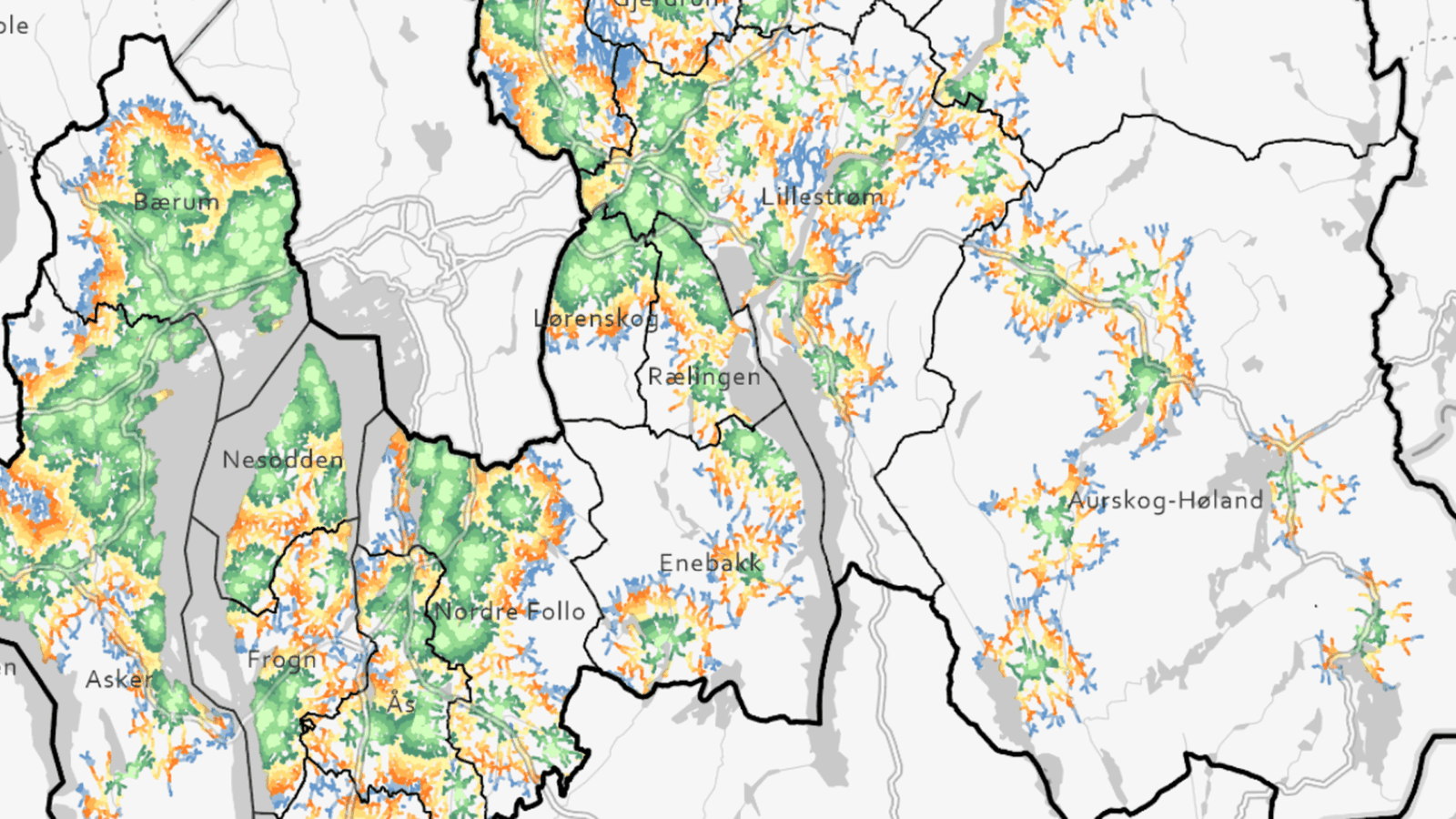 Gangavstandssoner rundt grunnskoler i viken