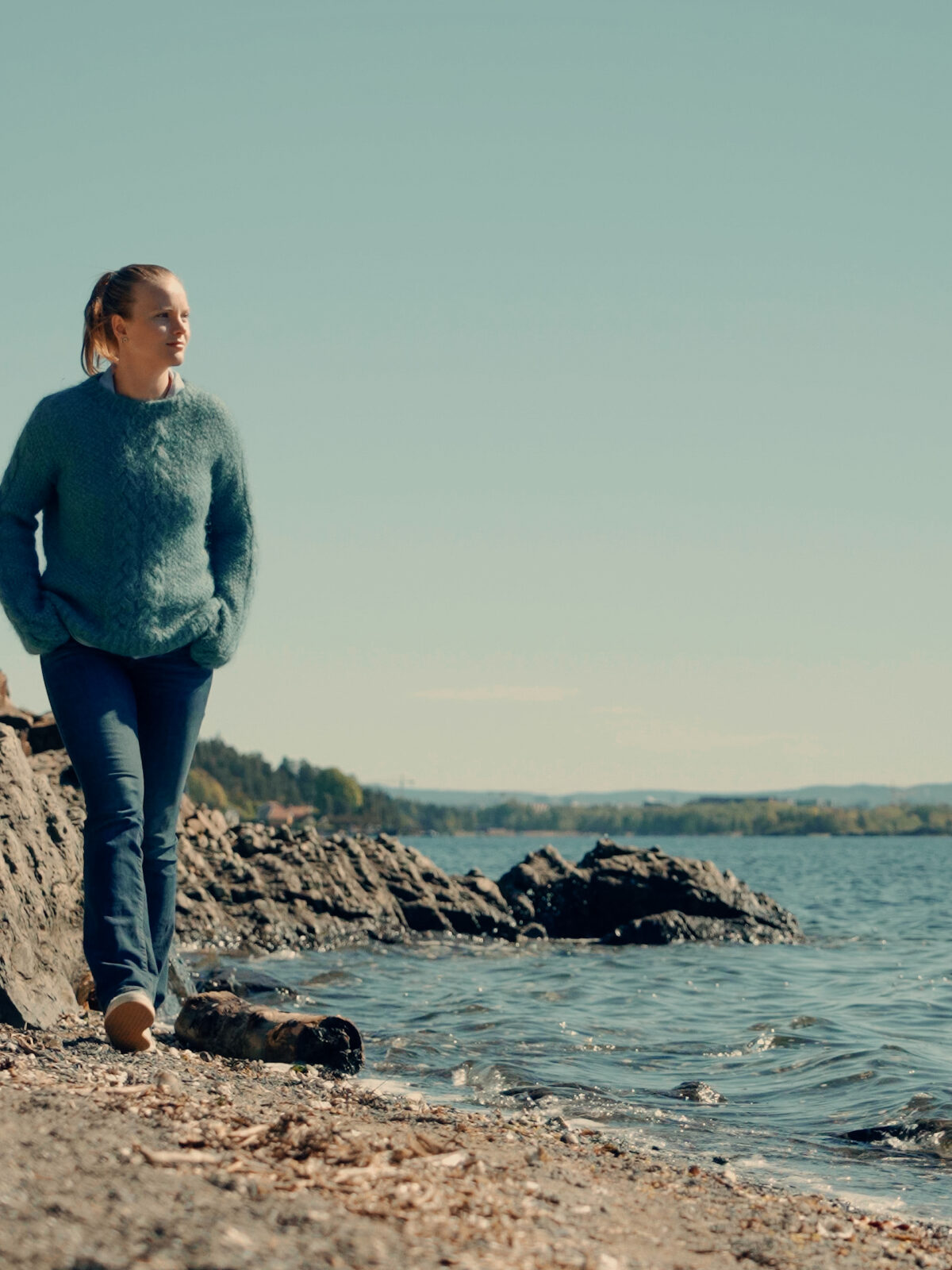 Kvinne ved osljofjorden.