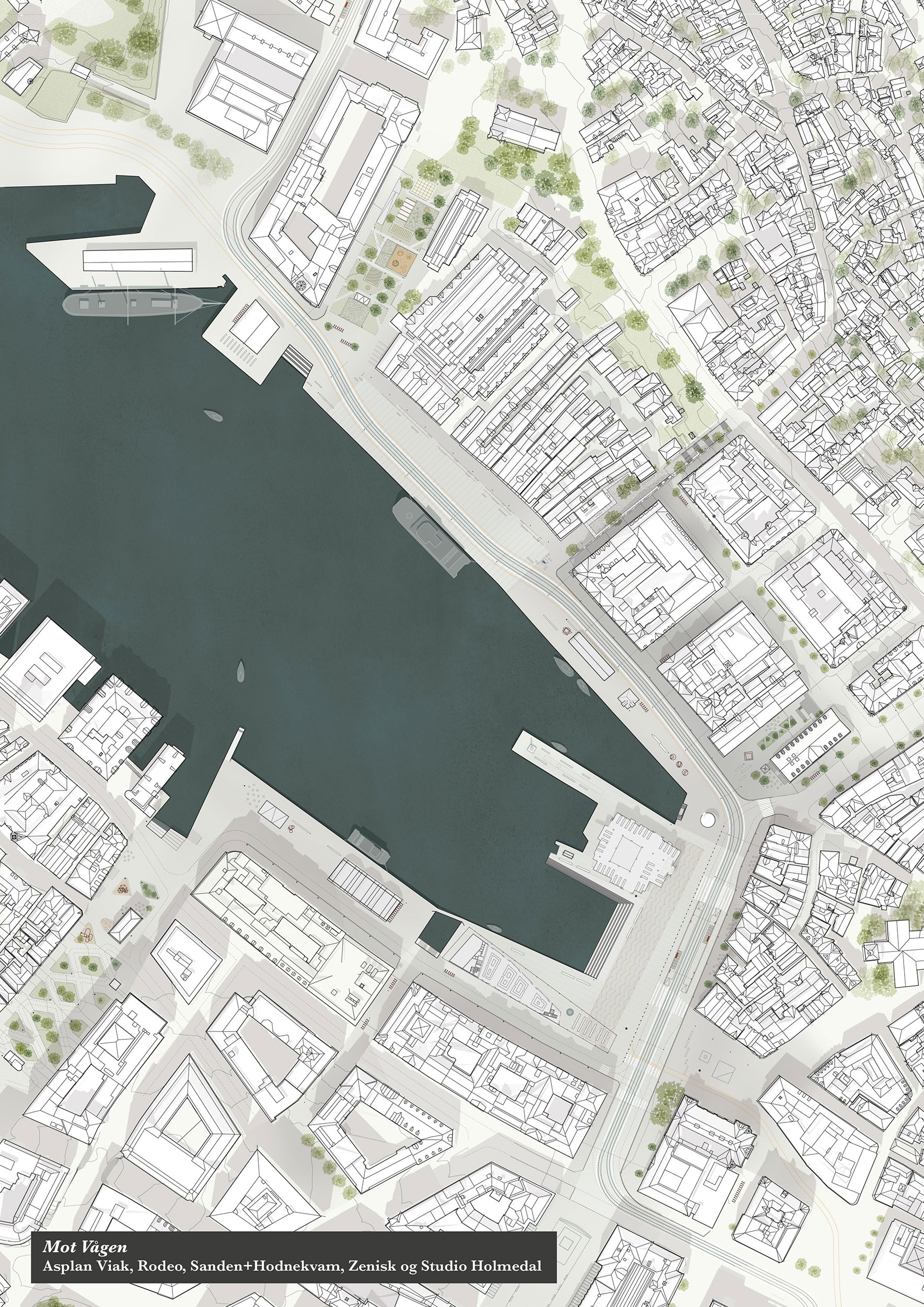 Situasjonsplan Bryggen i Bergen.